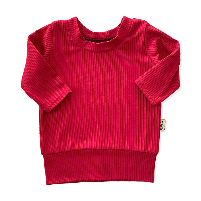 Red Ribbed Lounge Top