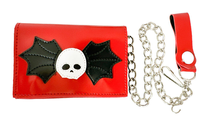 RED SKULL WINGS WALLET