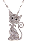 Rich Bow Tied Cat Necklace Pendant - ALILANG.COM