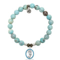Robins Egg Agate Gemstone Bracelet with Seahorse Sterling Silver Charm