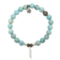 Robins Egg Agate Gemstone Bracelet with Stand by Me Sterling Silver Charm