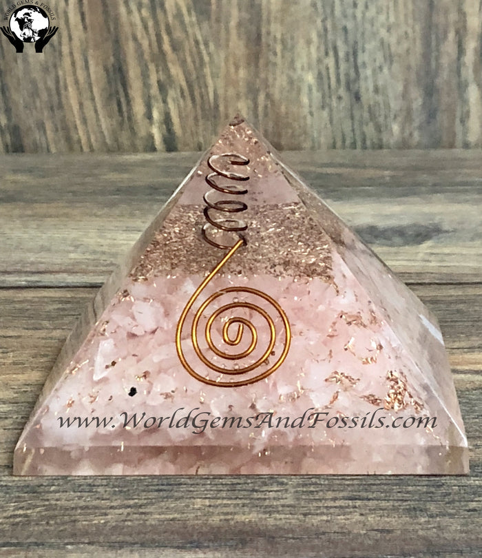 Rose Quartz Orgone Pyramids 3"