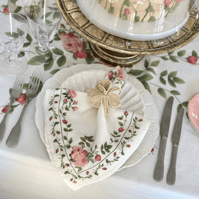 Rose Trellis Linen Napkin