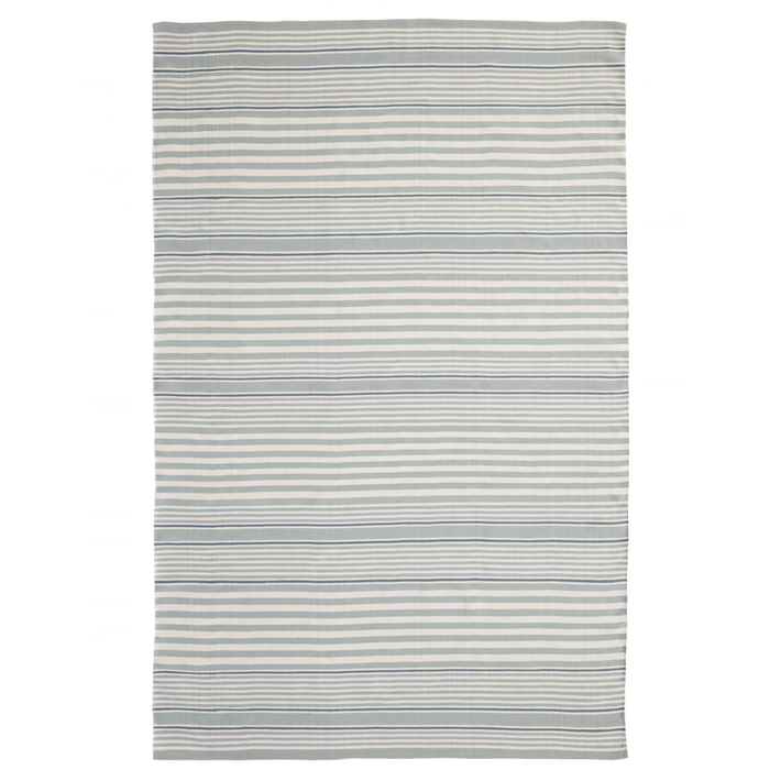 Rugby Stripe Indoor/Outdoor Rug Light Blue