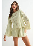 Sage Lace Top