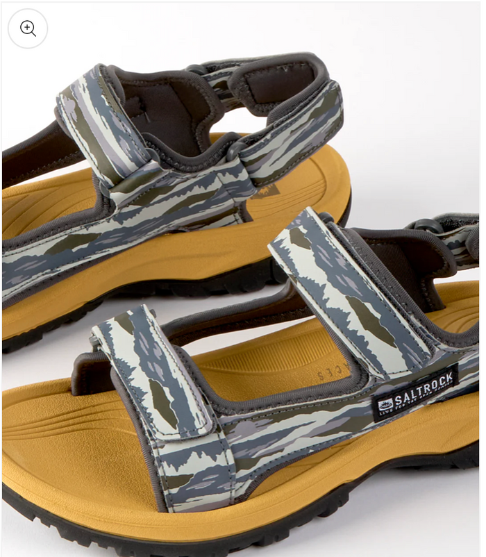 SALTROCK Walkabout - Mens Camo Stripe Sandal - Green