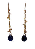 Sapphire Sweet Pea Gold Earrings