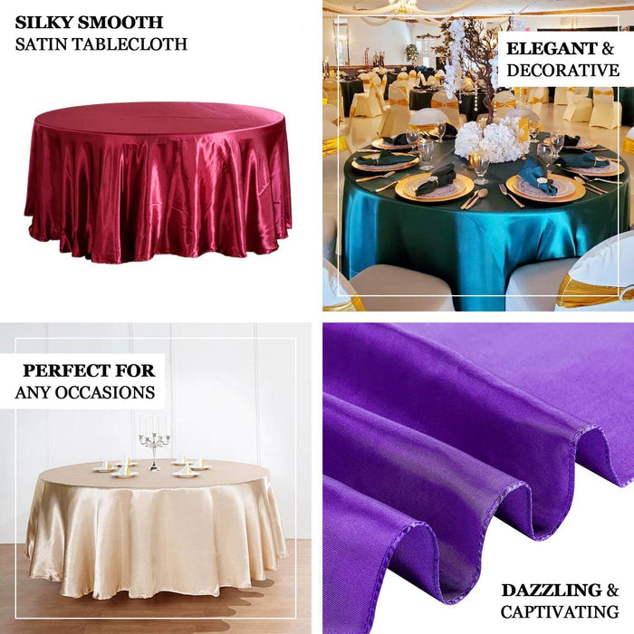 Satin tablecloth in various colors, perfect for any occasion.