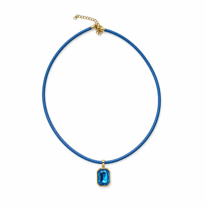Sea Blue Quin Pendant Necklace : Hypoallergenic and Water Resistant
