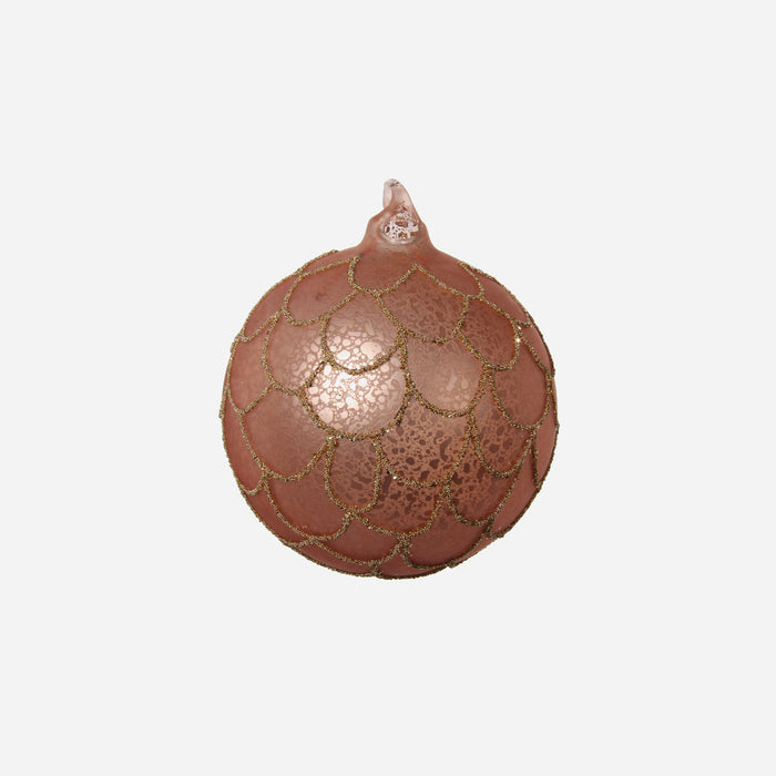 Set of 2 Glitter Embellished Glass Christmas Baubles - BONADEA
