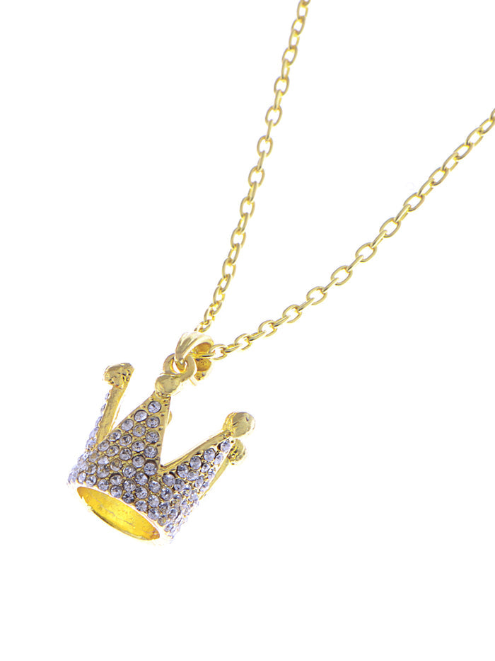 Shine Queen King Crown Pendant Necklace - ALILANG.COM