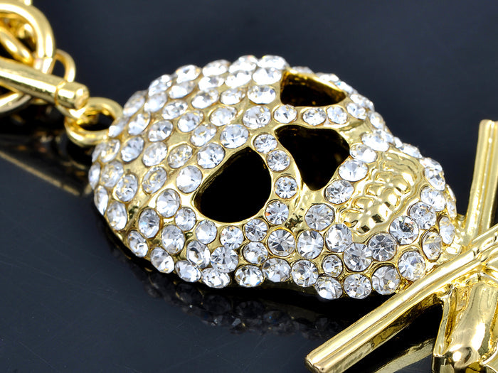 Skull Head Guns & Roses Dueling Pendant Necklace