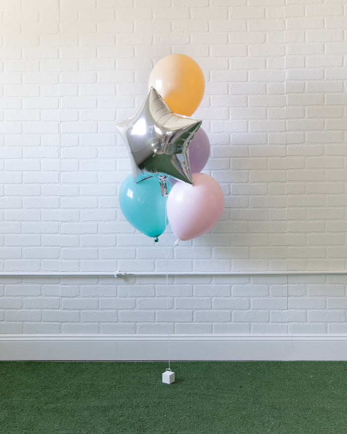 Soft Rainbow - Foil and 11in Balloons - bouquet of 5