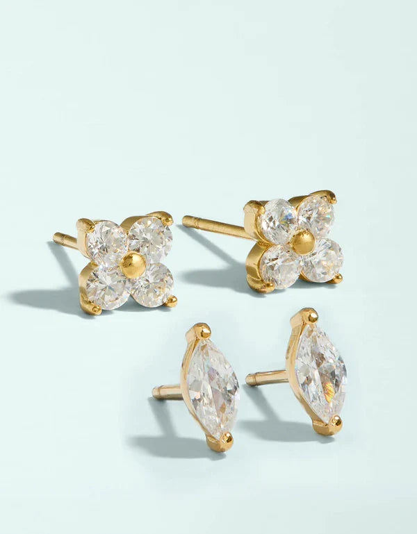 Spartina - Earrings - Sparkly Clover Stud - Set of 2 - Findlay Rowe Designs