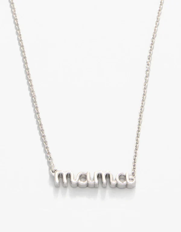 Spartina - Necklace - Sea La Vie Thanks Mama-Script - Silver - Findlay Rowe Designs