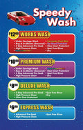 "Speedy Wash" Car Wash Menu (Custom Menu) - 28"w x 44"h - UnitedSign
