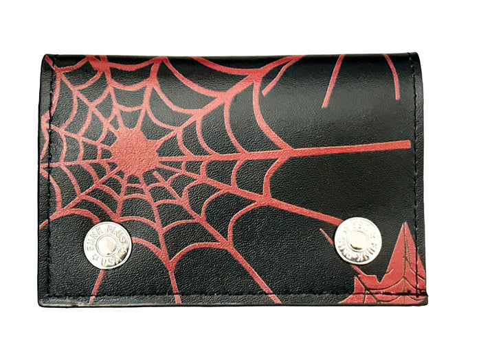 SPIDER-BLK/RD  GENUINE LEATHER WALLET