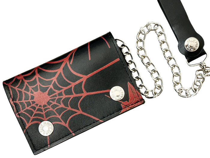 SPIDER-BLK/RD  GENUINE LEATHER WALLET