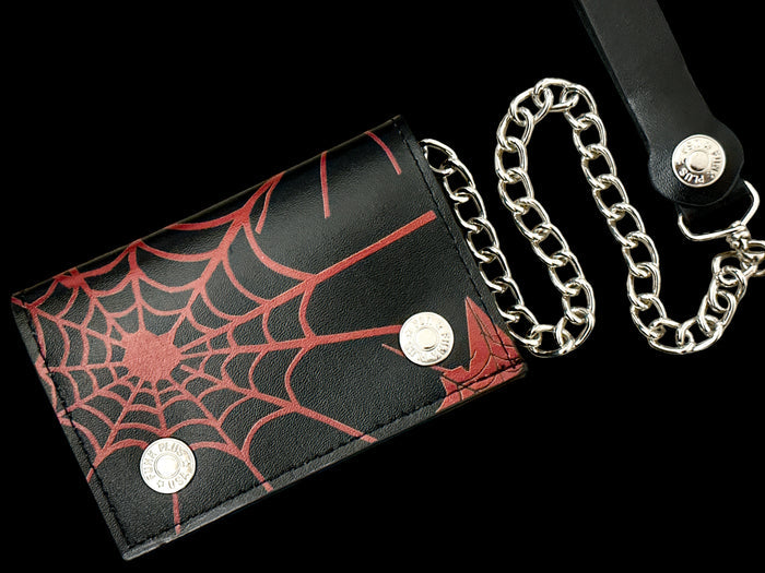 SPIDER-BLK/RD  GENUINE LEATHER WALLET