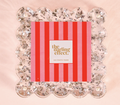 Square Scalloped Acrylic Silver Glitter
