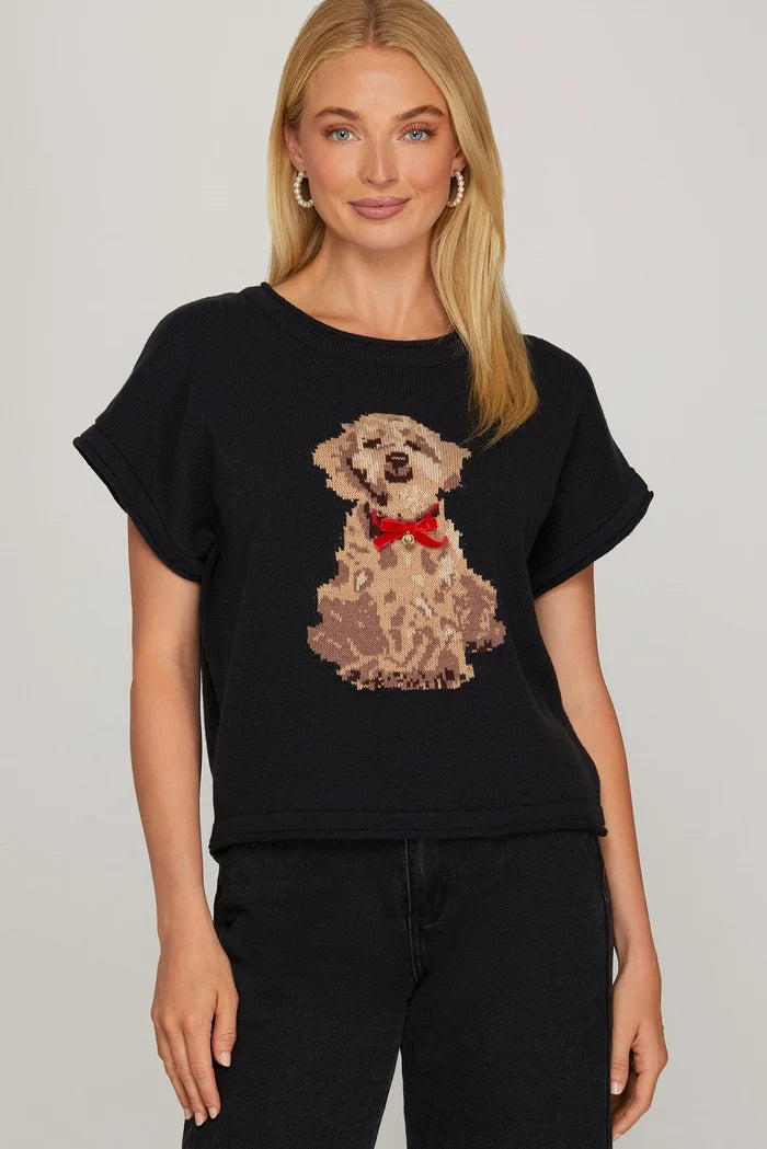 Sweater - Knit Puppy - Charcoal Blue - Findlay Rowe Designs