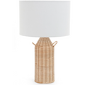 Table Lamp Rattan Linen Natural
