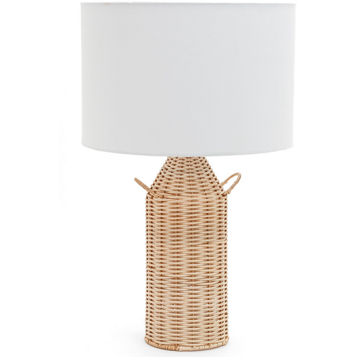 Table Lamp Rattan Linen Natural