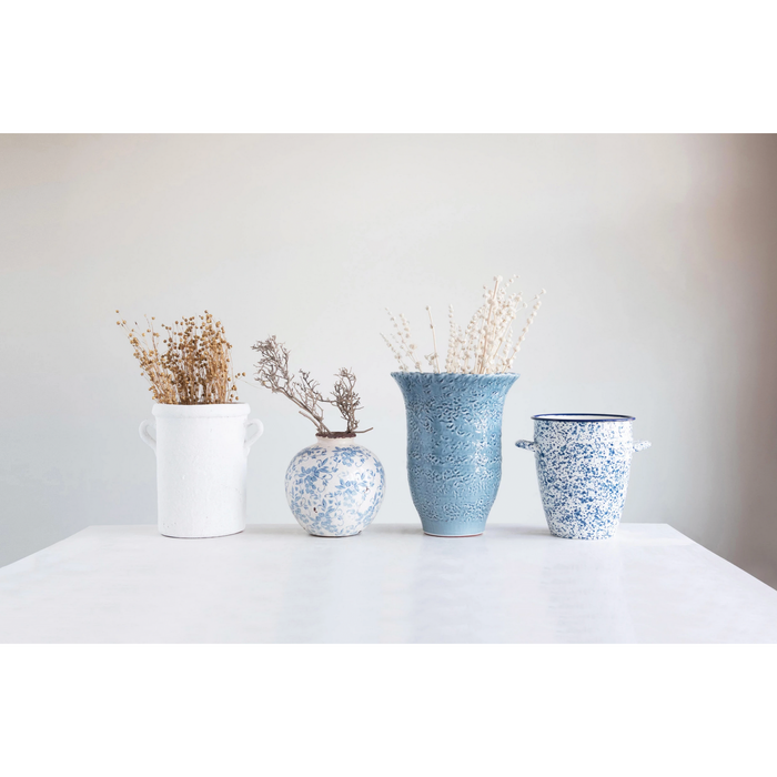 Terracotta Vase Blue Floral