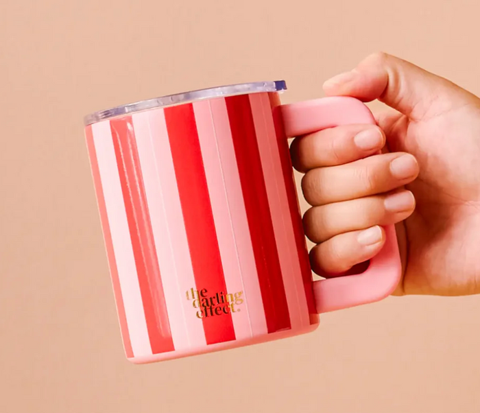 The Darling Effect Insulated 14oz Mug-Peppermint Stripes