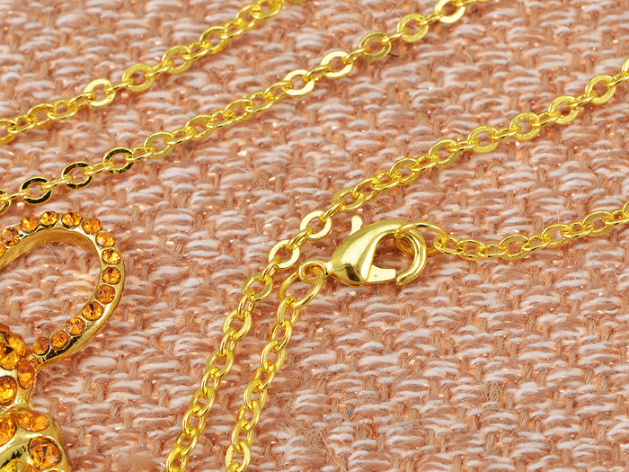 Topaz Wild Cat Crouching Angry Pendant Necklace