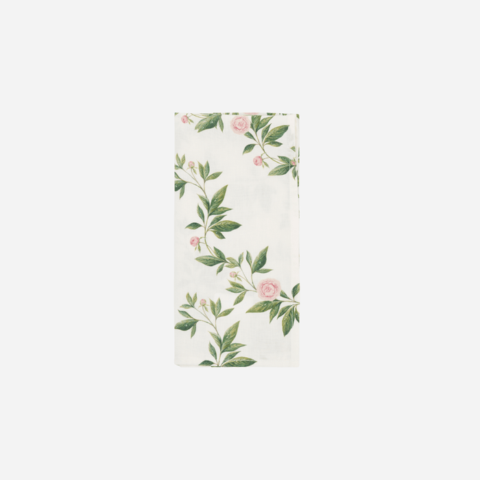 Trailing Peony Linen Napkin