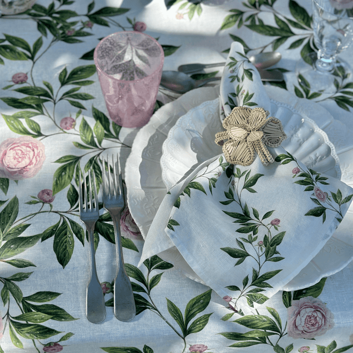 Trailing Peony Linen Napkin