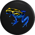 Tropical Tree Frog Blue Yellow and Black RV Camper Spare Tire Cover-35 inch