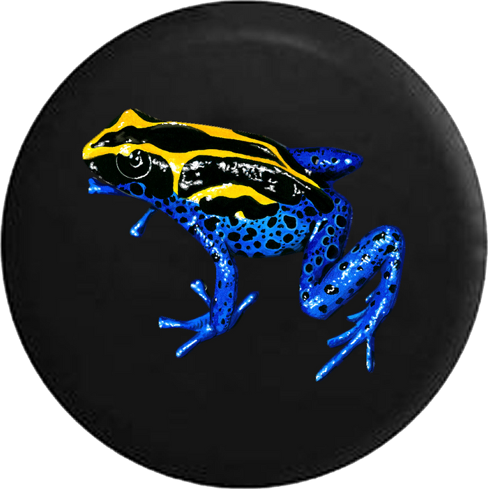 Tropical Tree Frog Blue Yellow and Black RV Camper Spare Tire Cover-35 inch