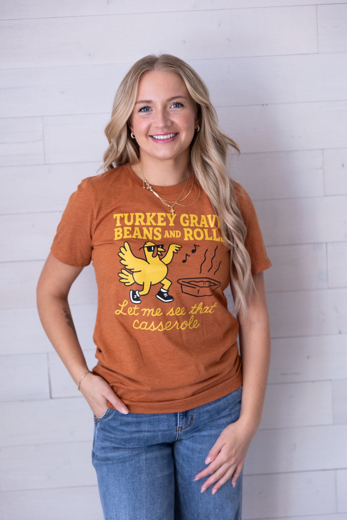 Turkey Gravy Beans and Rolls Casserole