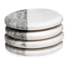 Two Tone Marble Coasters Round - Set of Four