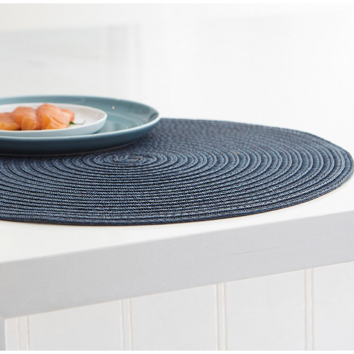 Urban Two Tone Woven Round Vinyl Placemat