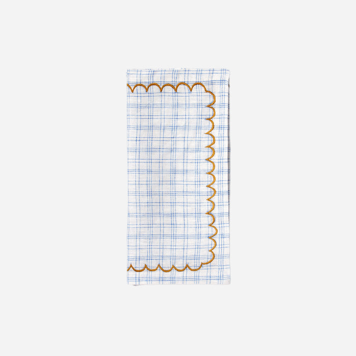 Projektityyny Vanukas Check Napkin Cornflower