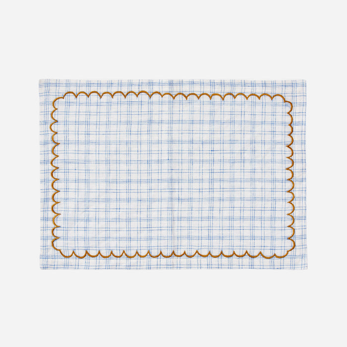 Projektityyny Vanukas Check Napkin Cornflower