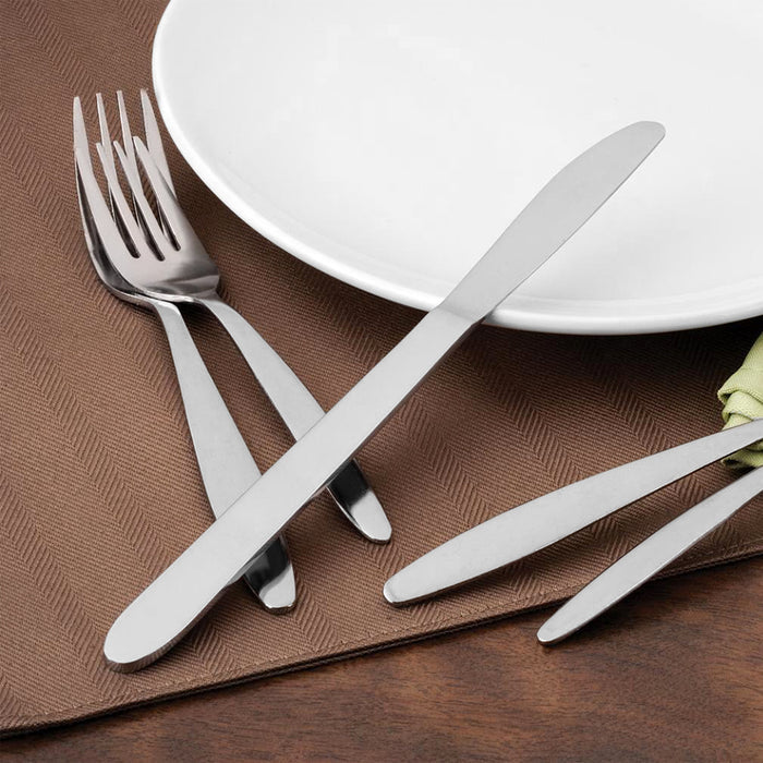 Walco 3305 Streamline 7 3/8" 18/0 Heavy Weight Stainless Steel Dinner Fork - 12/Pack