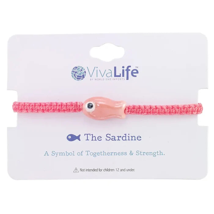 Wax Cord Ceramic Sardine Bracelet