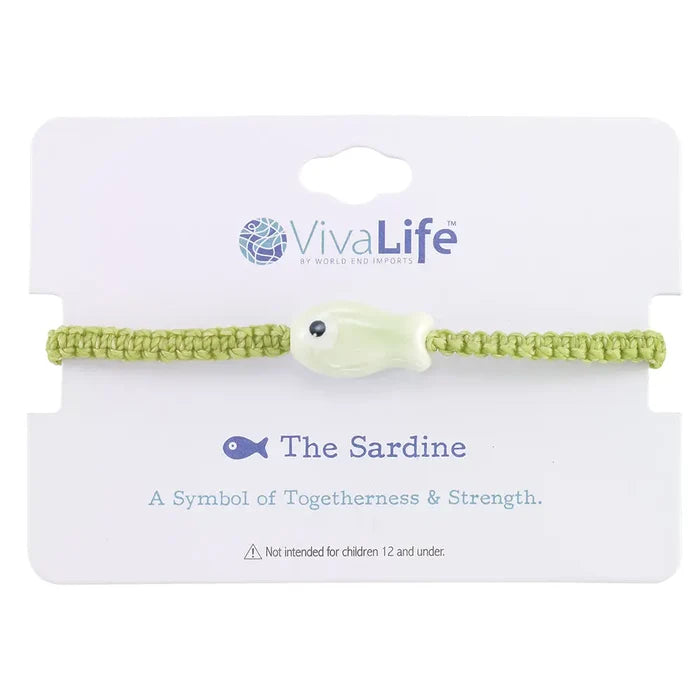 Wax Cord Ceramic Sardine Bracelet
