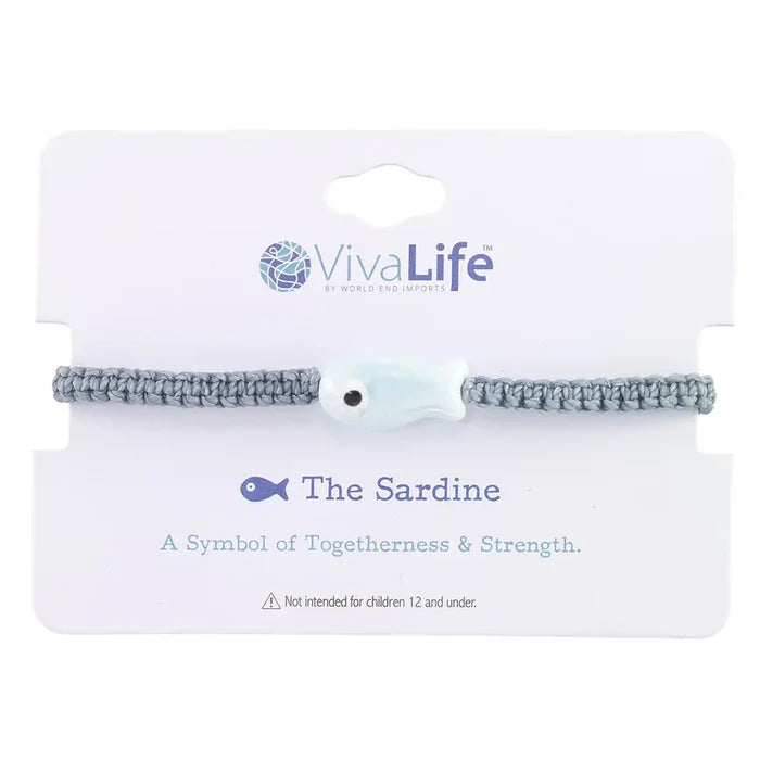 Wax Cord Ceramic Sardine Bracelet