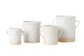WHITE HANDTHROWN CROCK