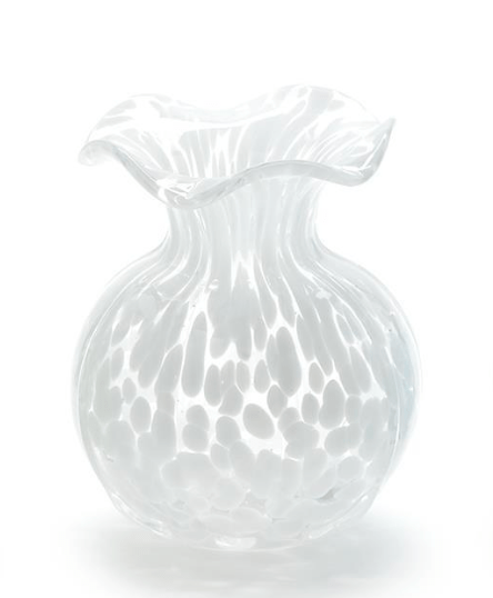 Two's Company White Ruffle Vase