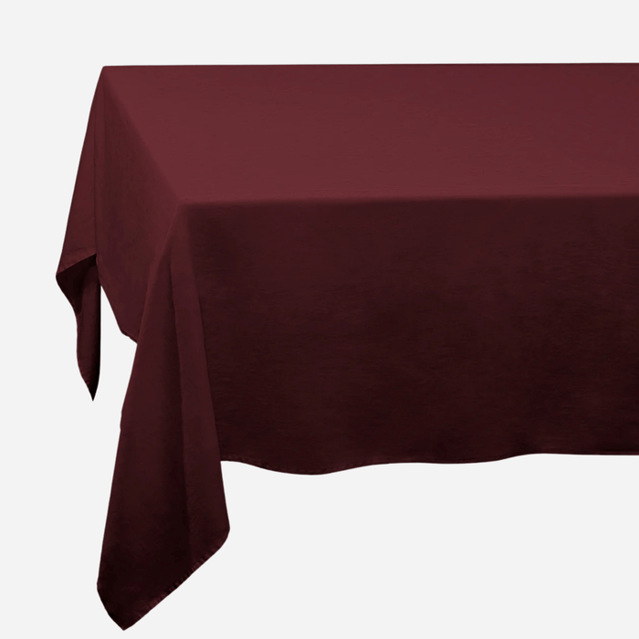 Wine Linen Sateen Tablecloth