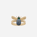 Winged Bug Napkin Ring Lapis Lazuli - Set of 4