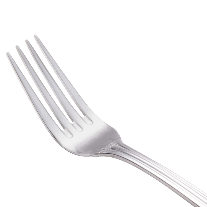 World Tableware 961 030 Resplendence 7 3/8" 18/0 Stainless Steel Heavy Weight Utility / Dessert Fork - 12/Pack