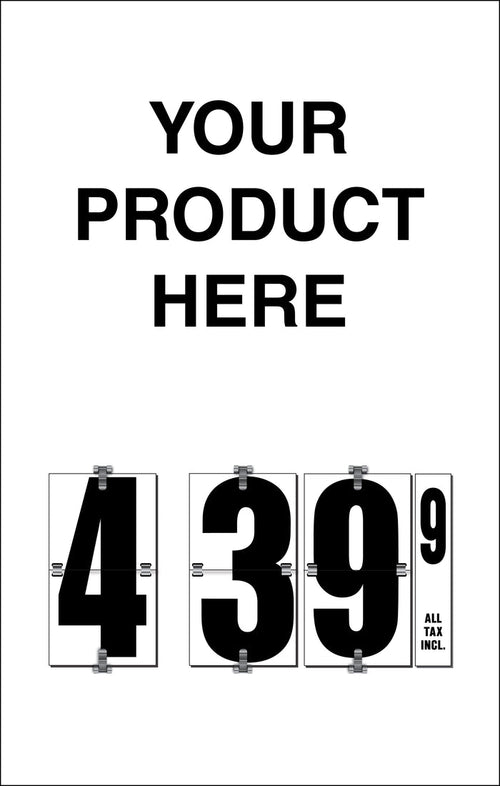 "Your Product Here" Single Price Flip-Sign Insert - 28"w x 44"h