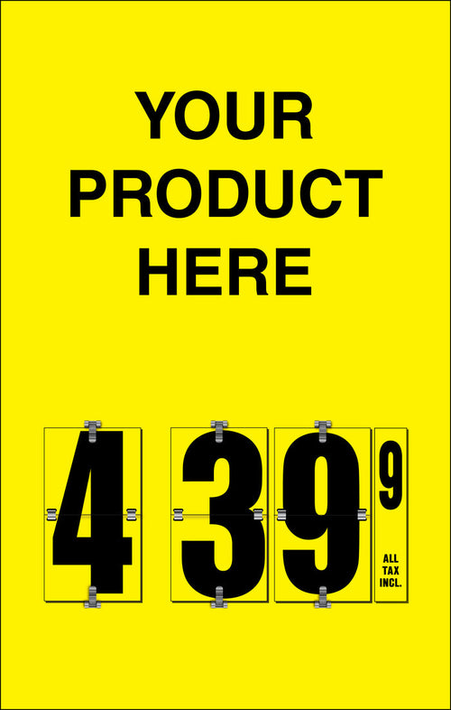 "Your Product Here" Single Price Flip-Sign Insert - 28"w x 44"h